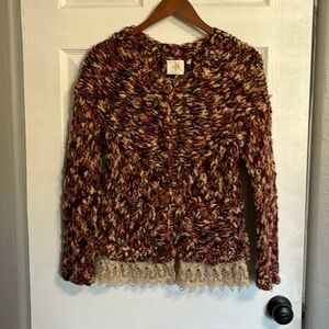 HWR from Anthropologie sweater with lace trim, size small. Good condition.